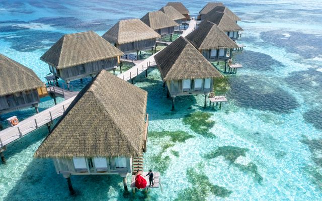 Overwater villas in the Maldives